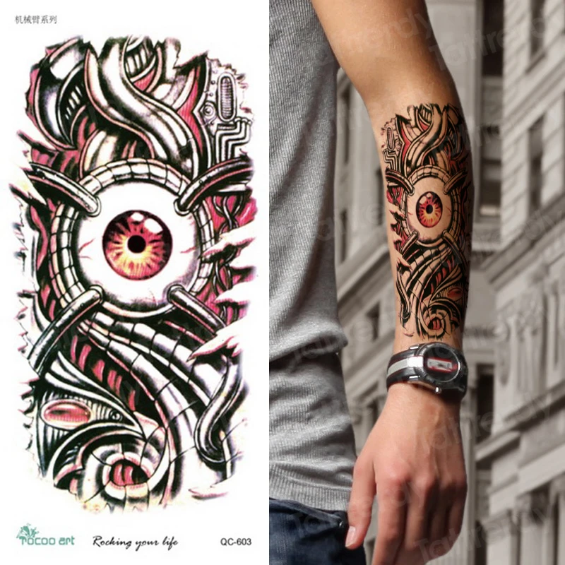 3D tattoos for men hand inspiration.