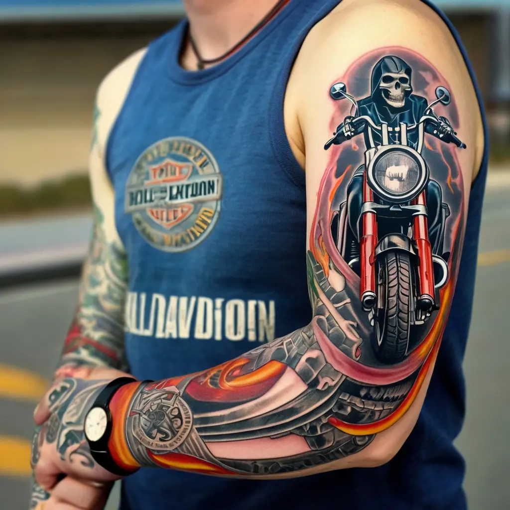 adventurous Harley Davidson tattoos for men