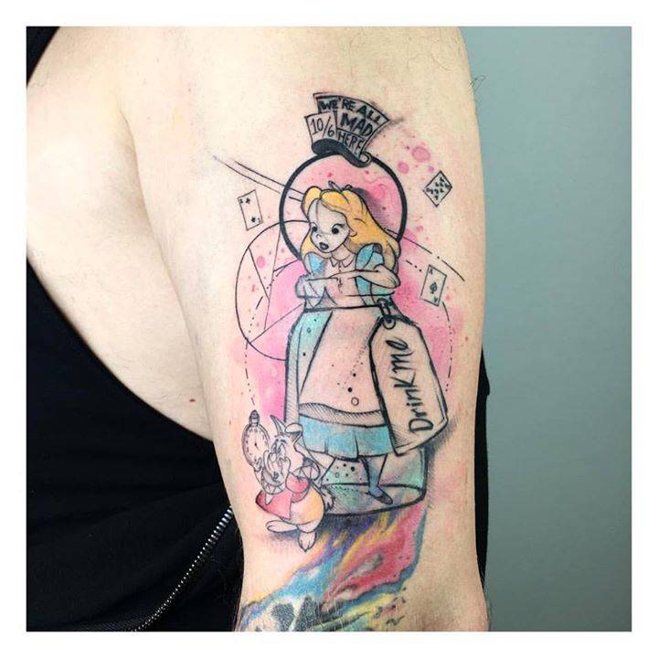 Alice in Wonderland tattoos for men 0021