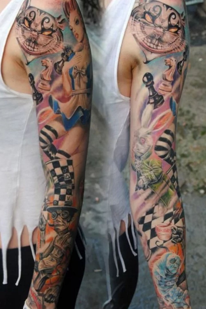 Alice in Wonderland tattoos for men 0040