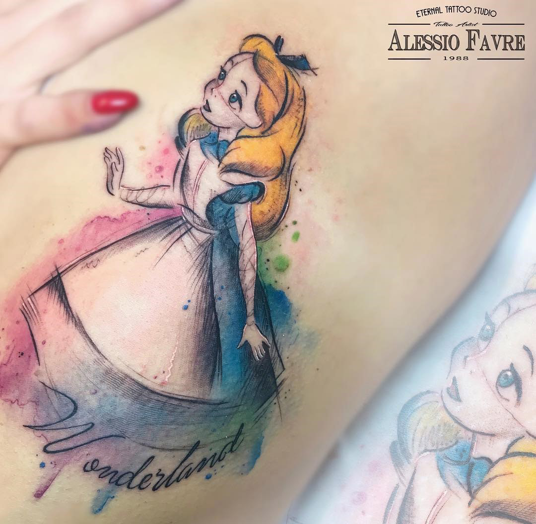 Alice in Wonderland tattoos for men 0045