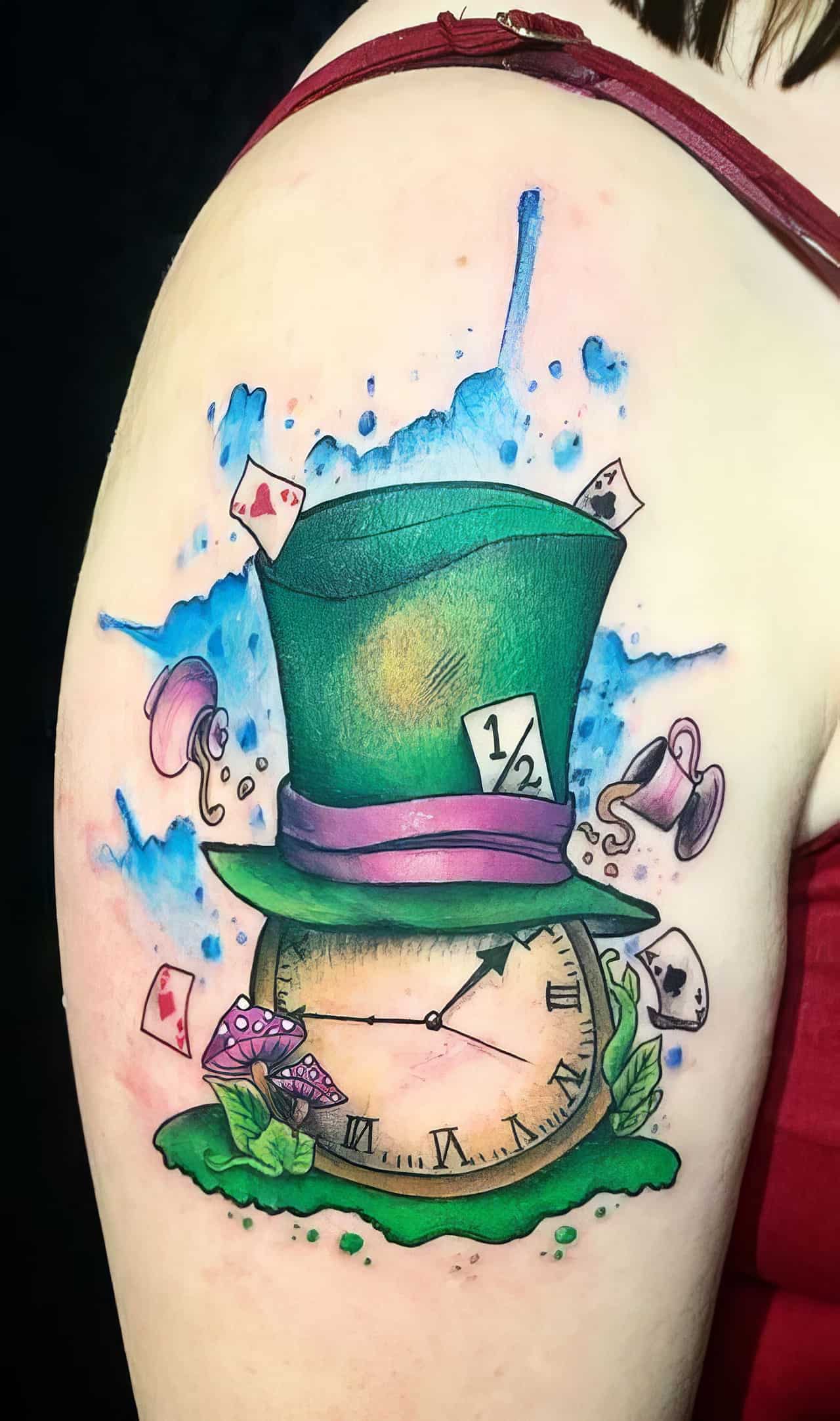 Alice in Wonderland tattoos for men 0062