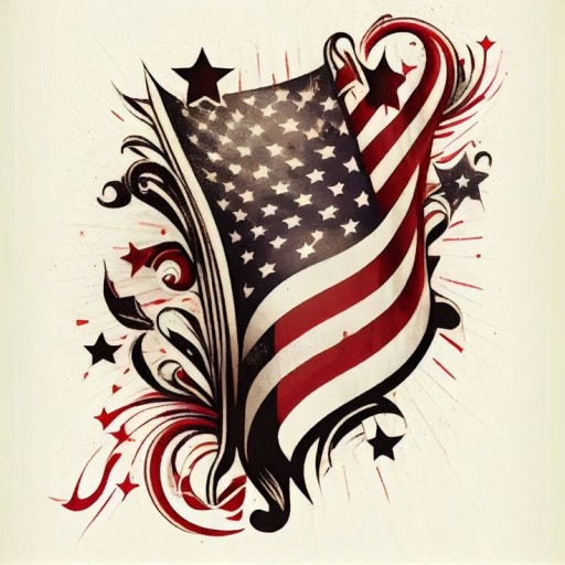 American Flag tattoos for men with custom elements.