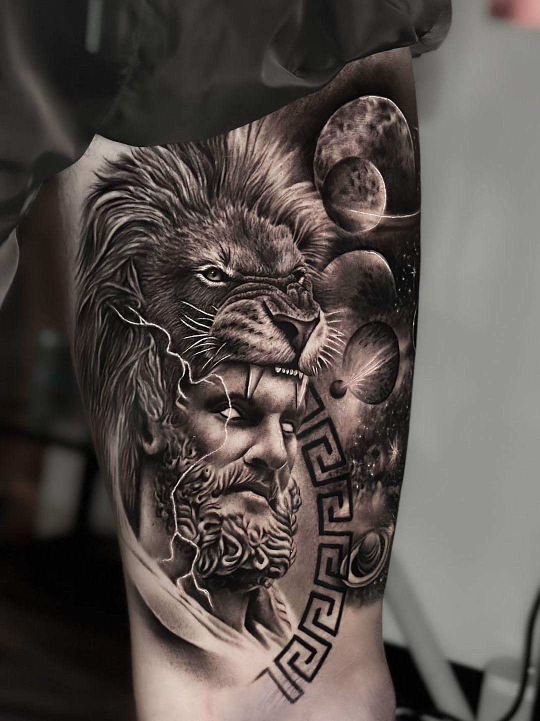 ancient mythology in greek god tattoos for men