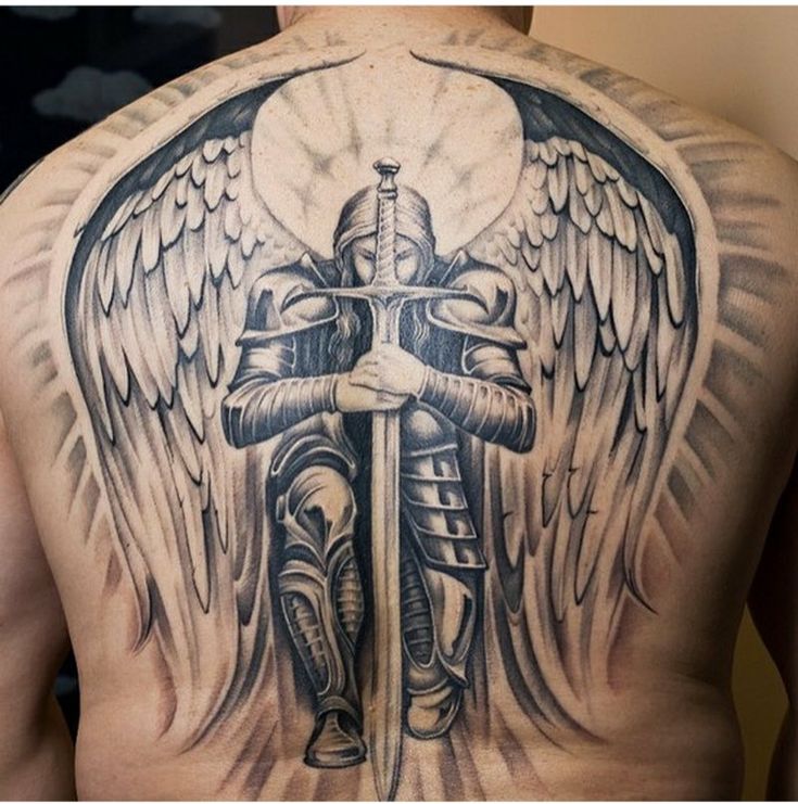 angel back tattoos for men ideas