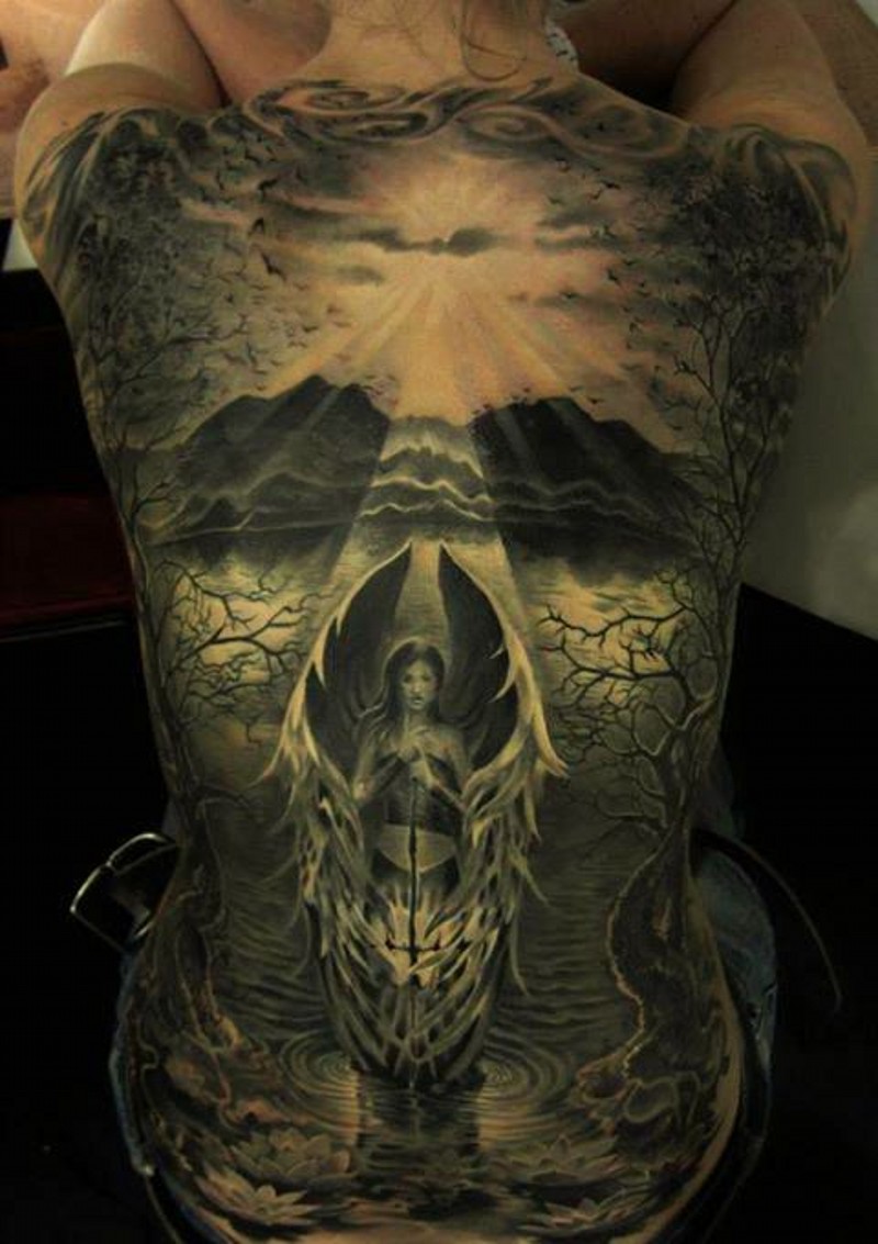 angel back tattoos for men 0078