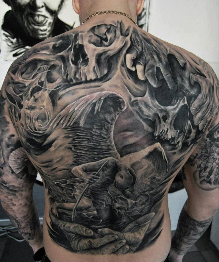 angel back tattoos for men 0080