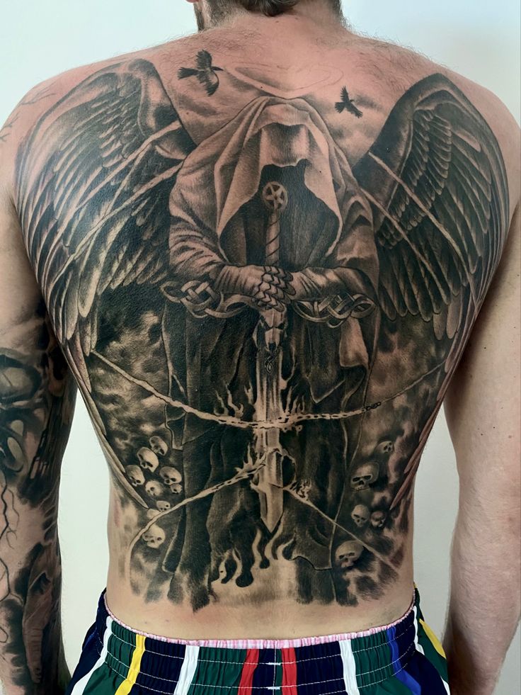 angel back tattoos for men 0088