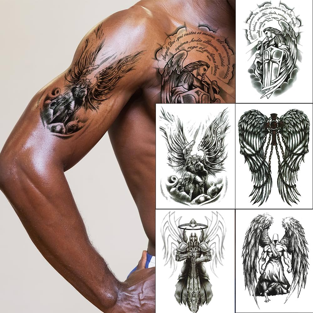 angel chest tattoos for men 0011