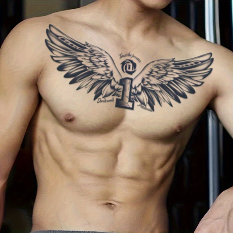 angel chest tattoos for men 0018