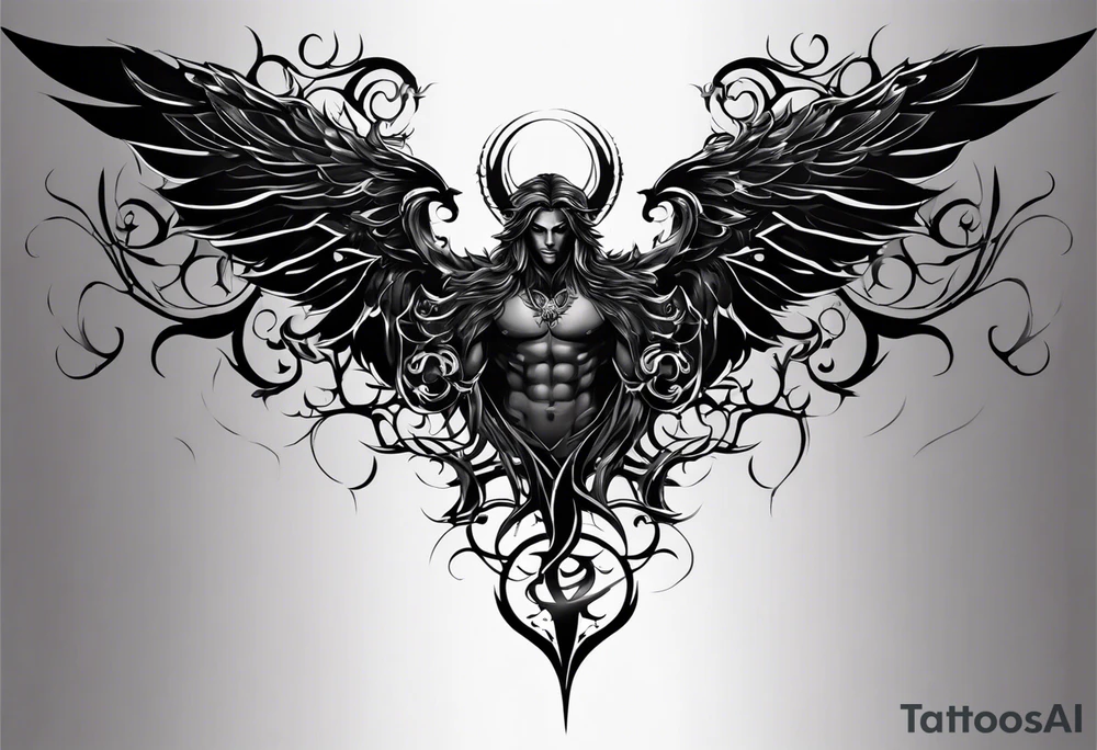 angel chest tattoos for men 0020