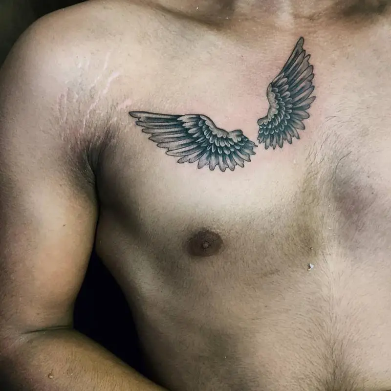 angel chest tattoos for men 0031