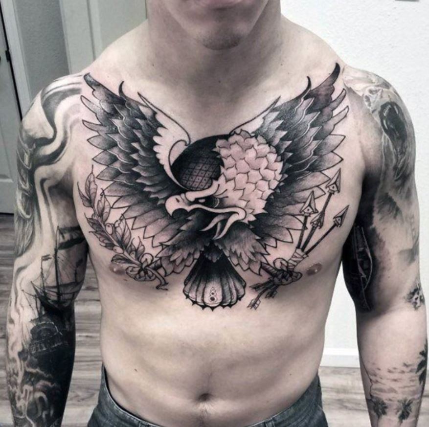 angel chest tattoos for men 0033