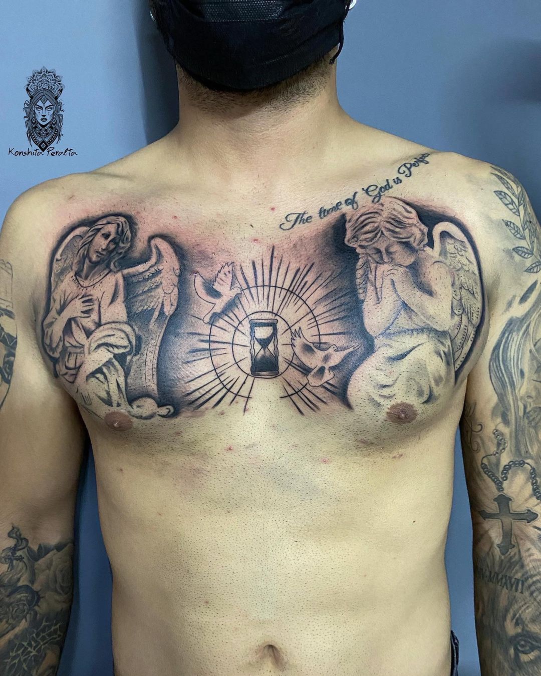 angel chest tattoos for men 0037