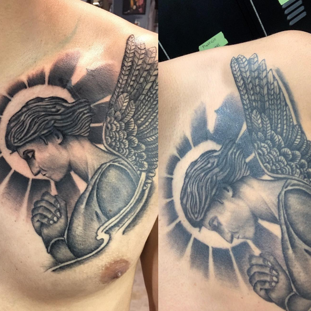 angel chest tattoos for men 0054