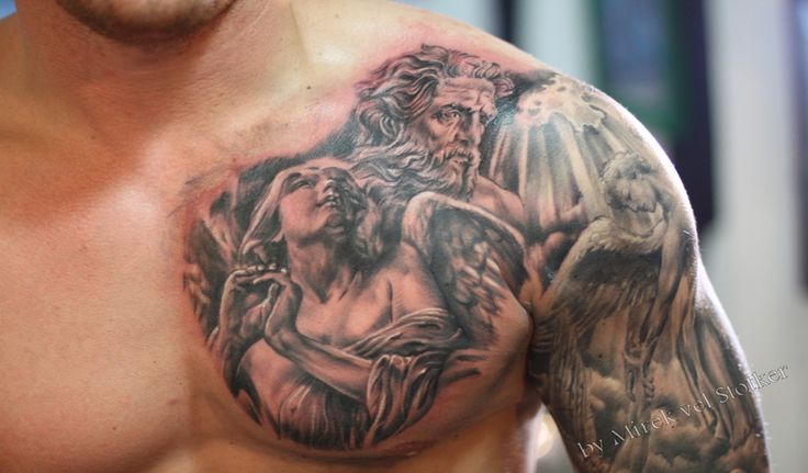 angel chest tattoos for men 0057