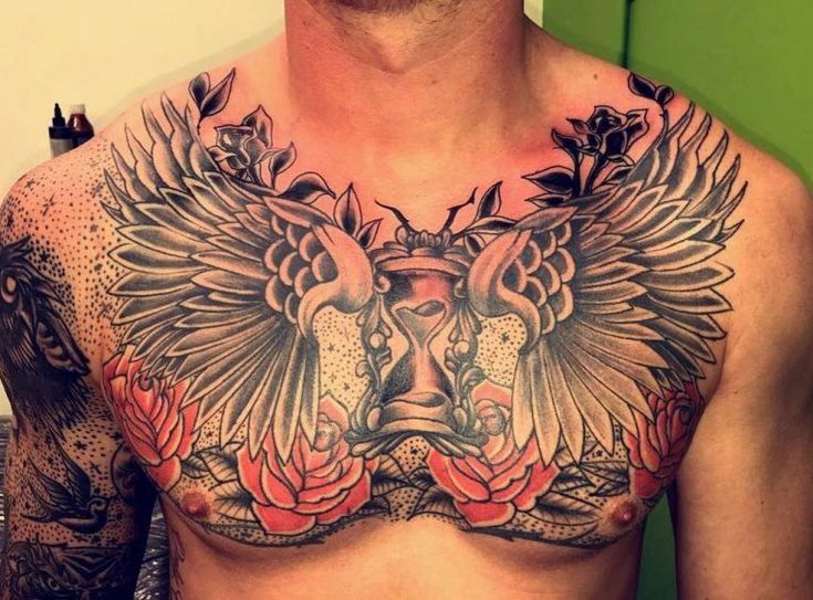 angel chest tattoos for men 0066