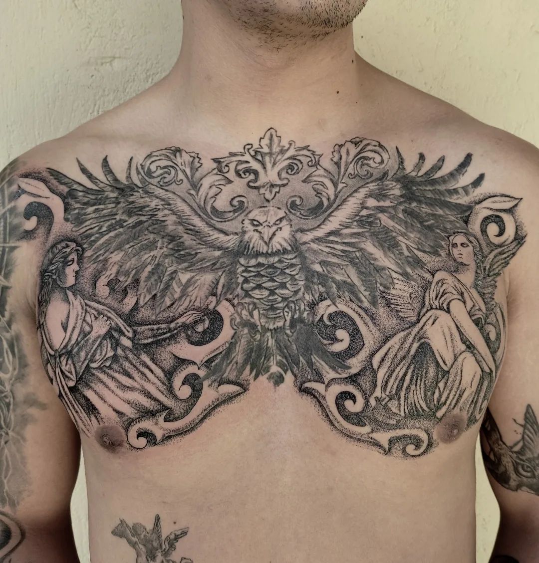 angel chest tattoos for men 0067