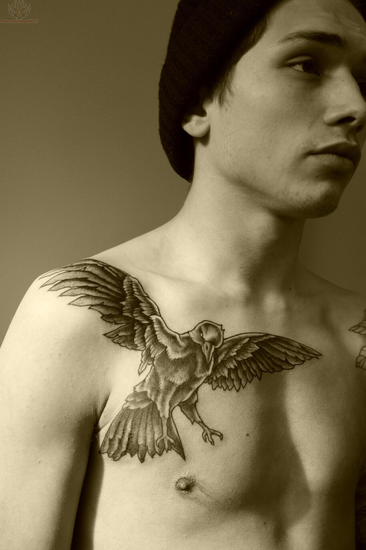 angel chest tattoos for men 0076