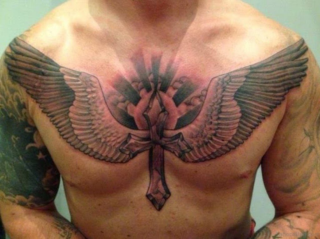 angel chest tattoos for men 0077