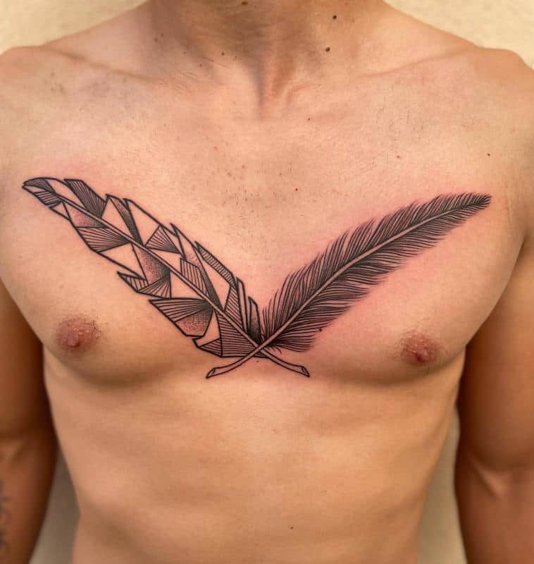 angel chest tattoos for men 0079