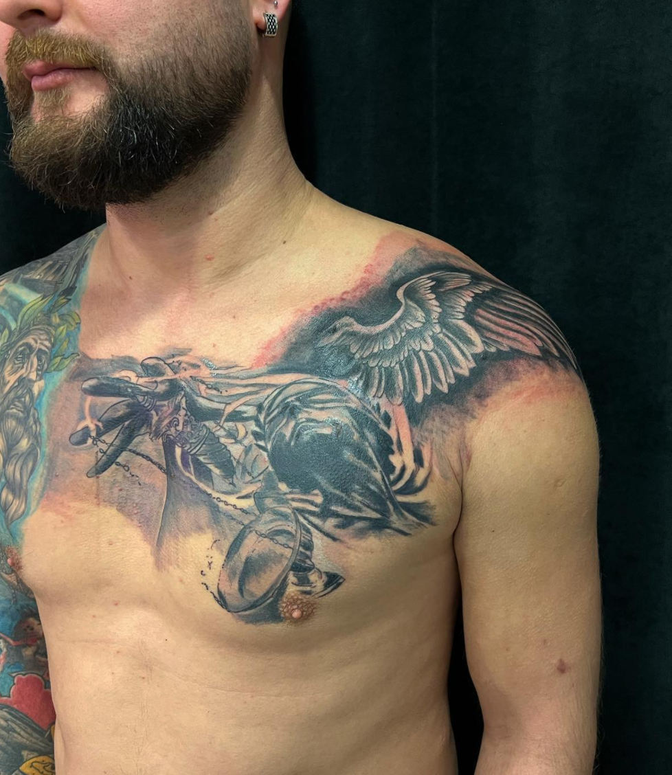 angel chest tattoos for men 0082