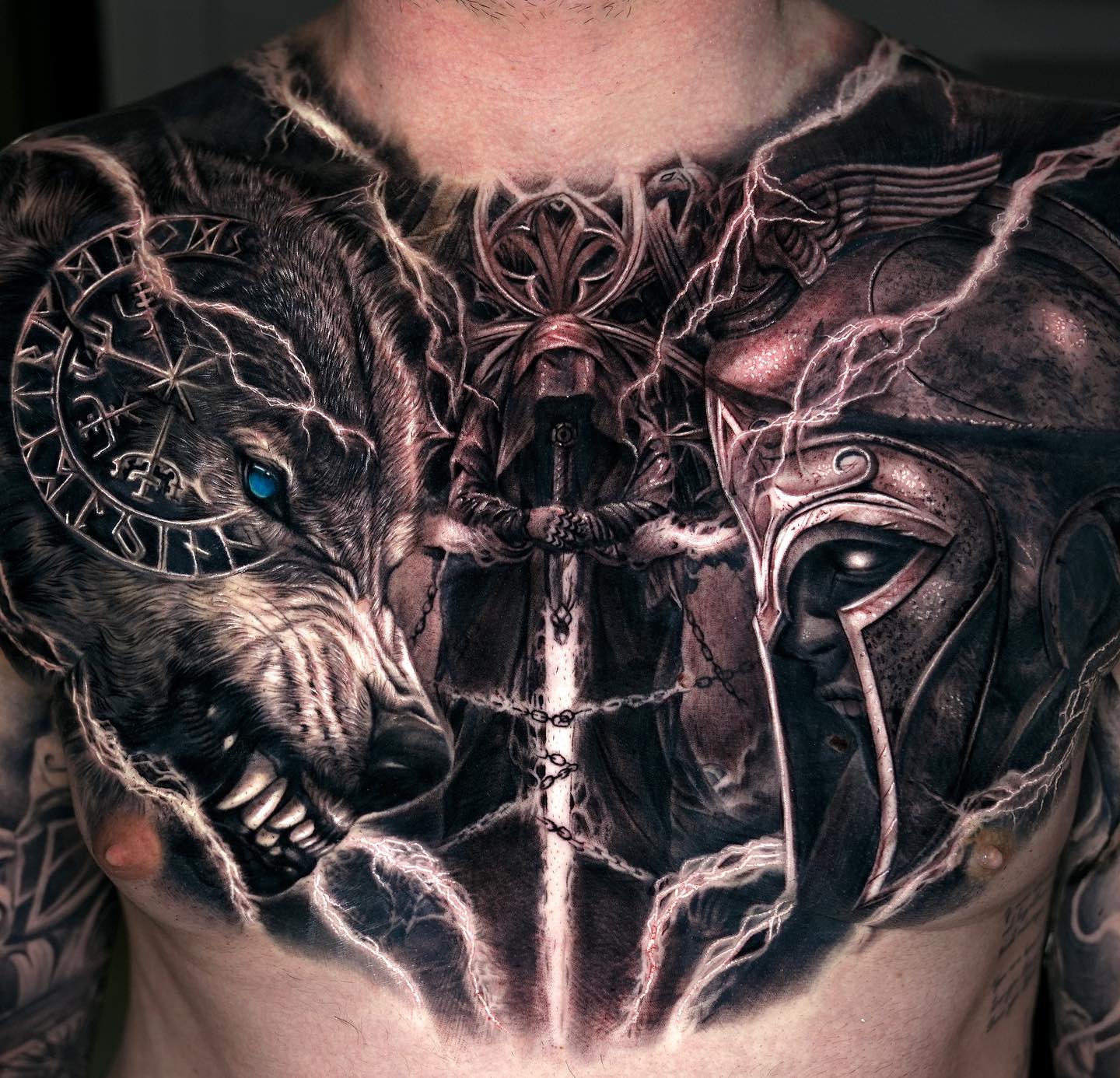 angel chest tattoos for men 0083