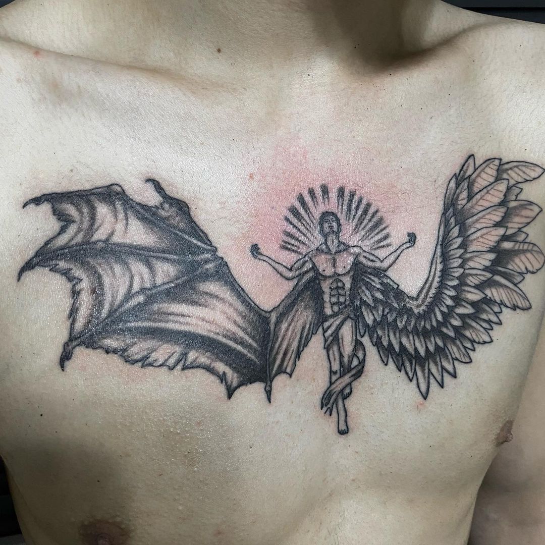 angel chest tattoos for men 0094