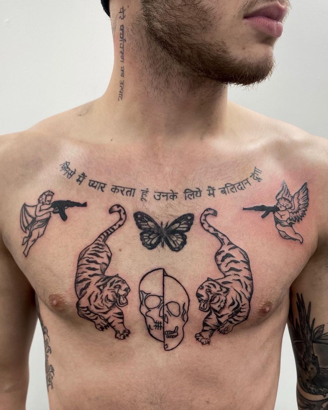 angel chest tattoos for men 0098