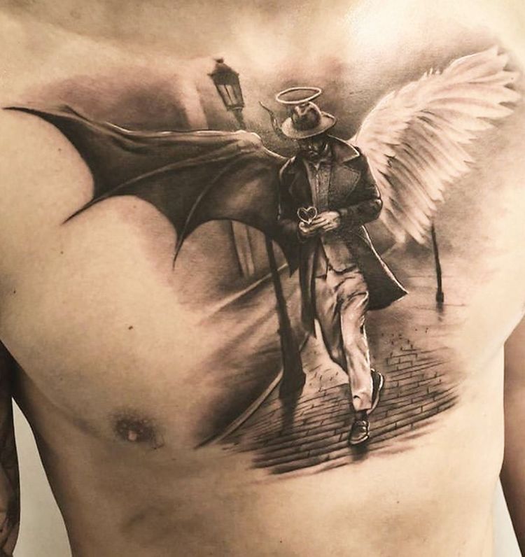 Angel Demon tattoo designs for men