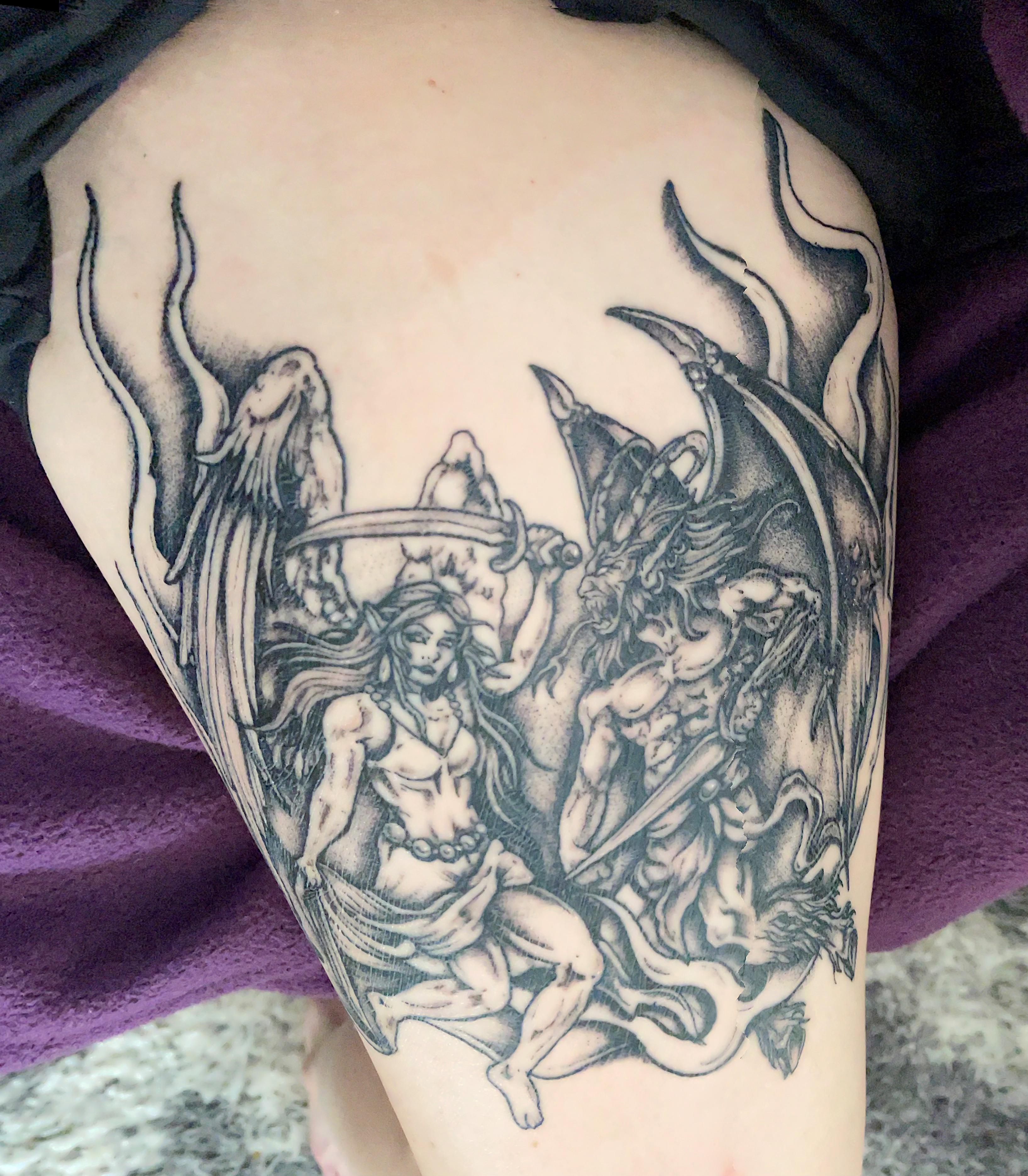 Angel Demon tattoos for men 0048