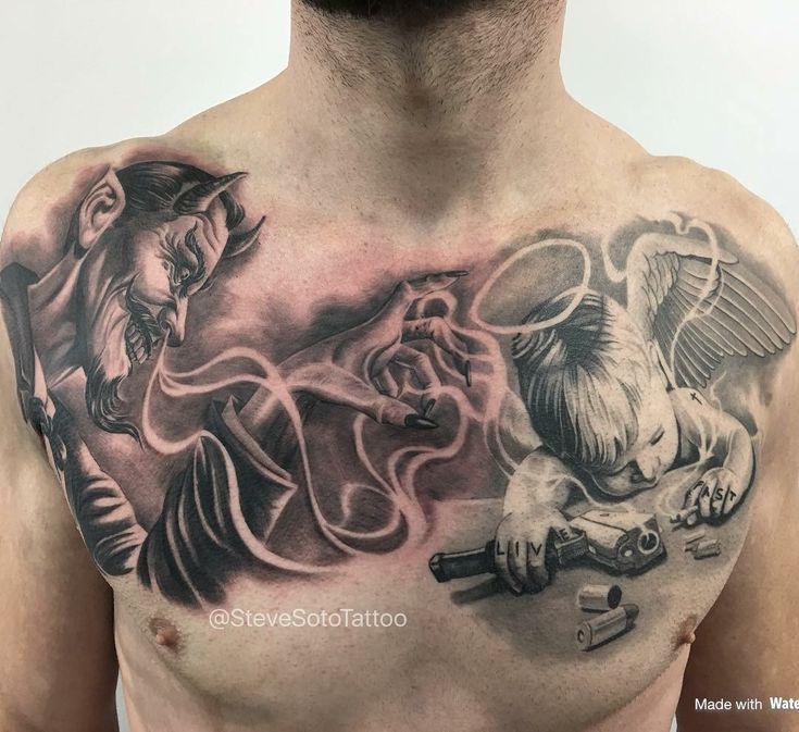 Angel Demon tattoos for men 0074