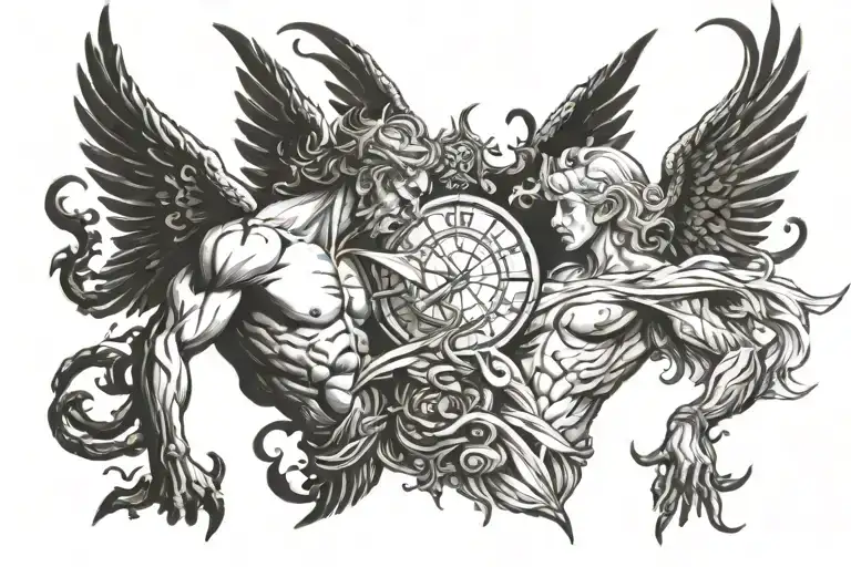 Angel Demon tattoos for men 0078