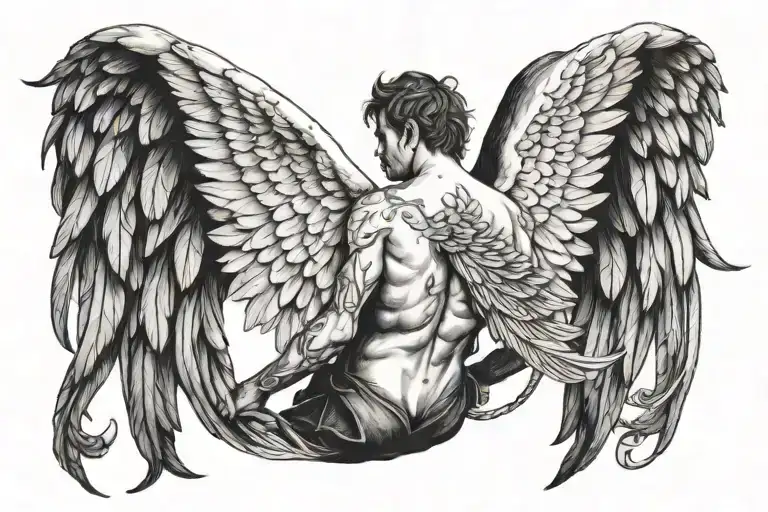 Angel Demon tattoos for men 0083