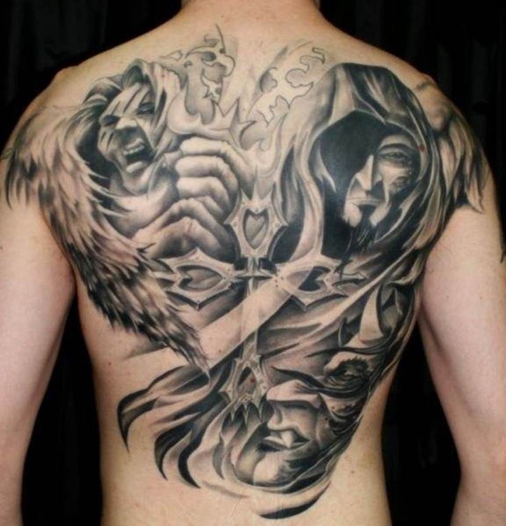 Angel Demon tattoos for men 0094