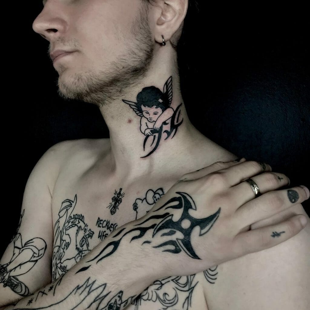 angel neck tattoos for men 0010