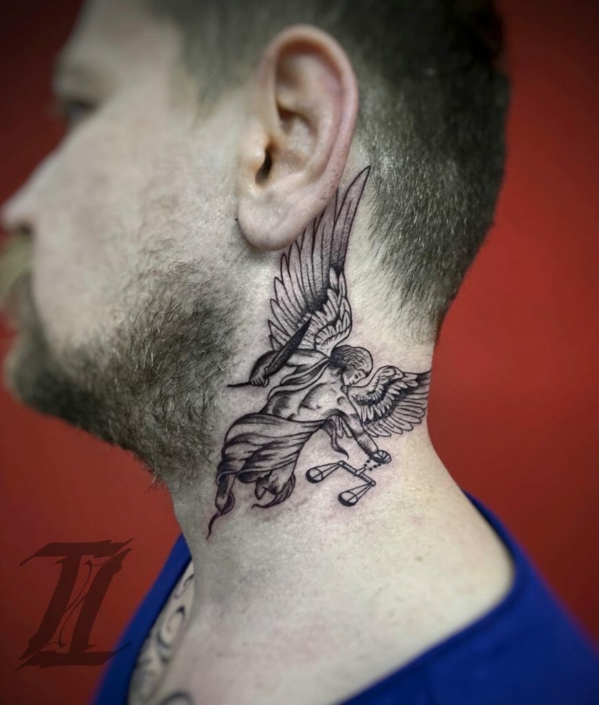 angel neck tattoos for men 0018