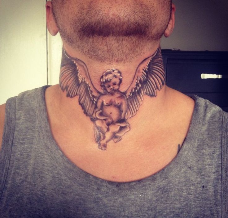 angel neck tattoos for men 0024