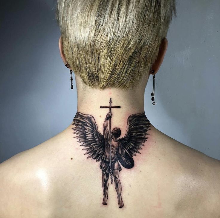 angel neck tattoos for men 0080