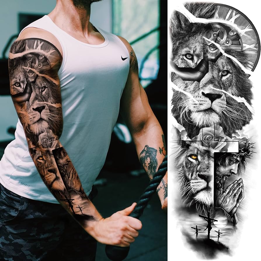 animal sleeve tattoos for men ideas