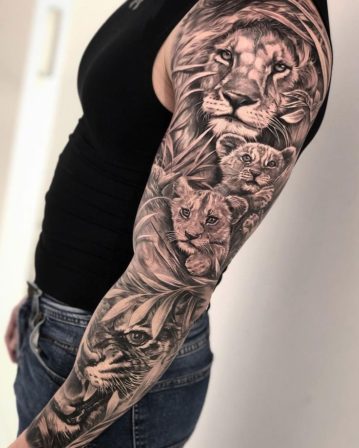 animal sleeve tattoos for men 0017