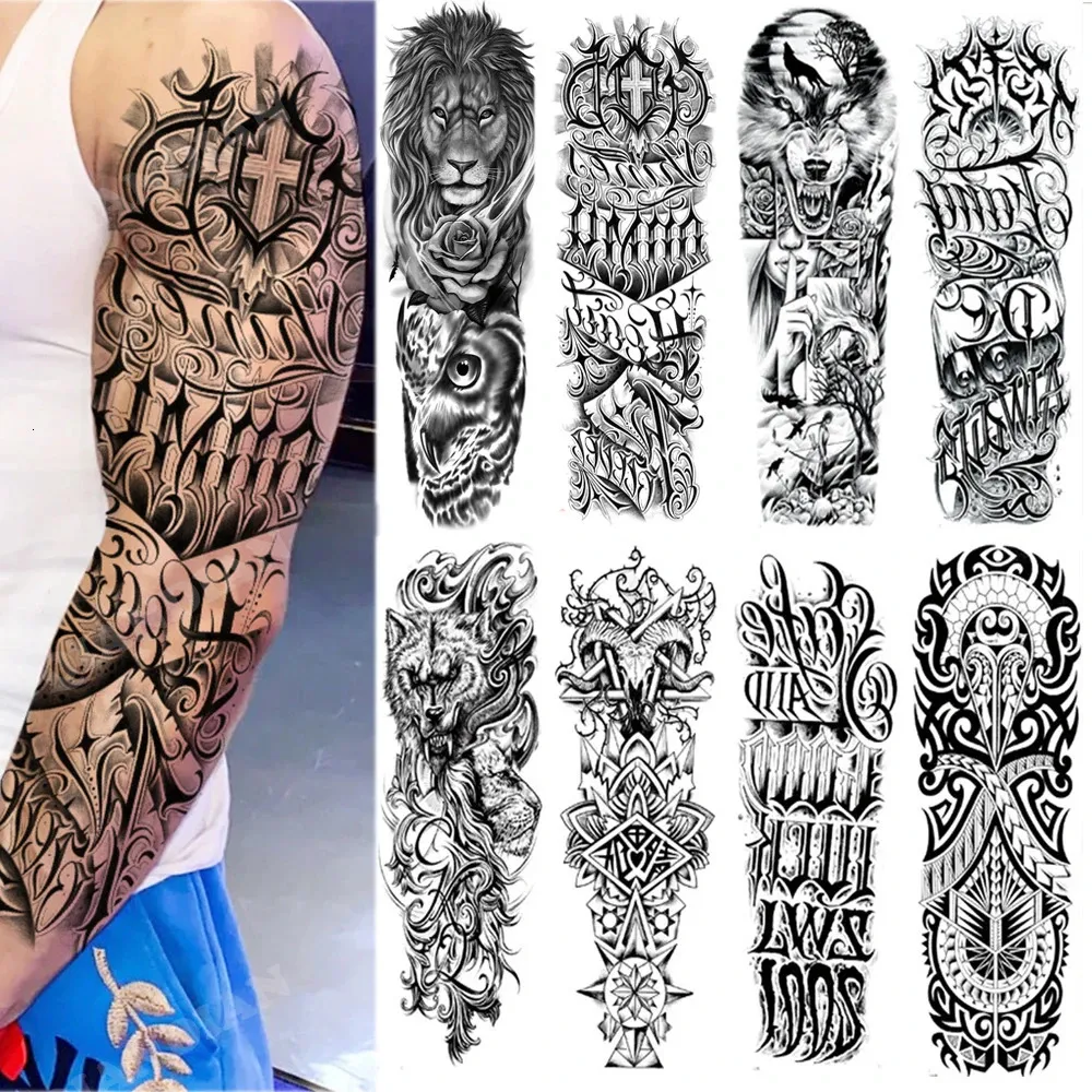 animal sleeve tattoos for men 0026