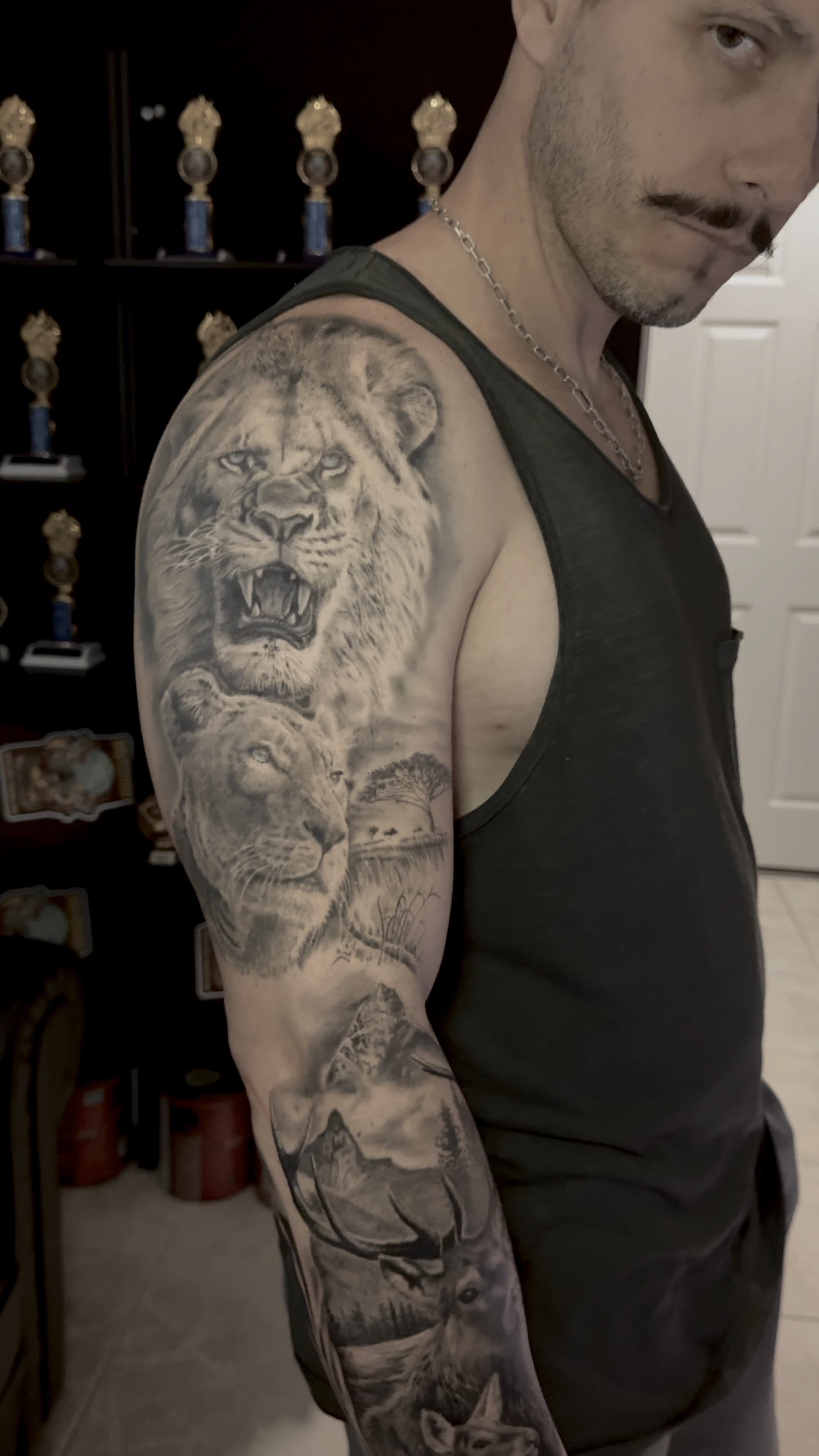 animal sleeve tattoos for men 0046