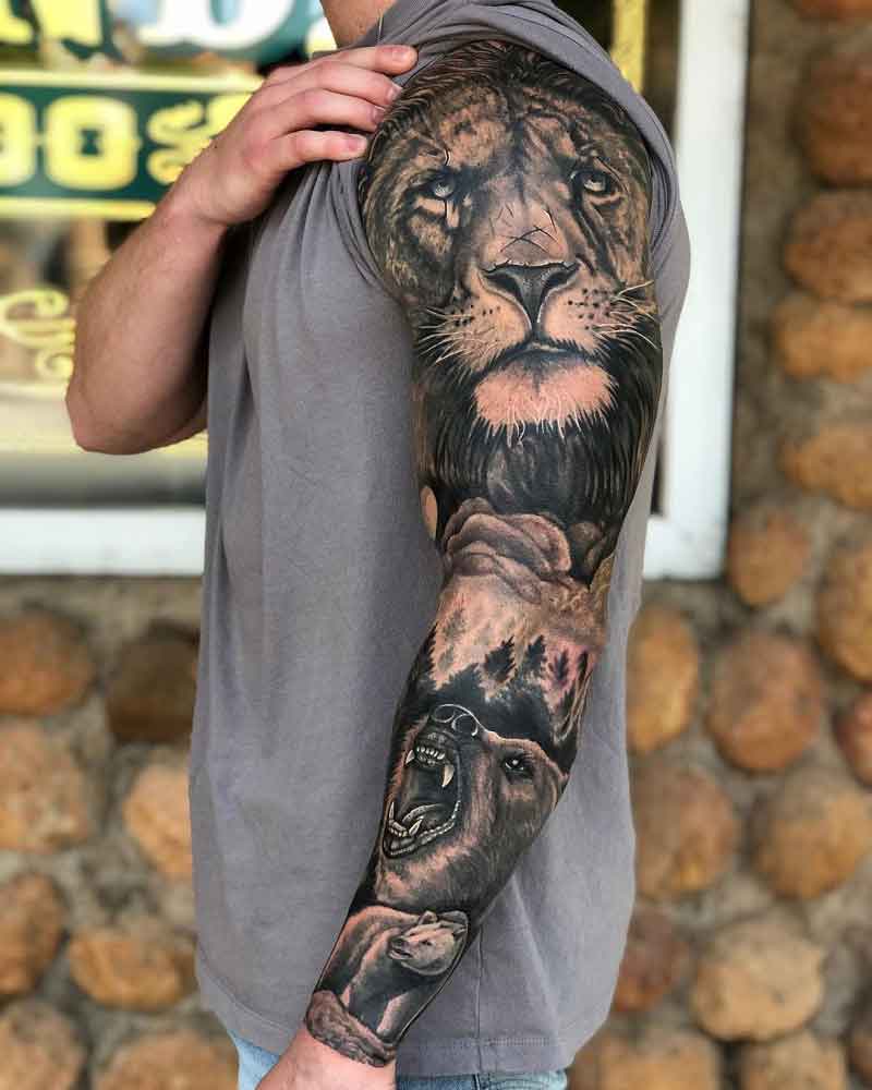 animal sleeve tattoos for men 0058