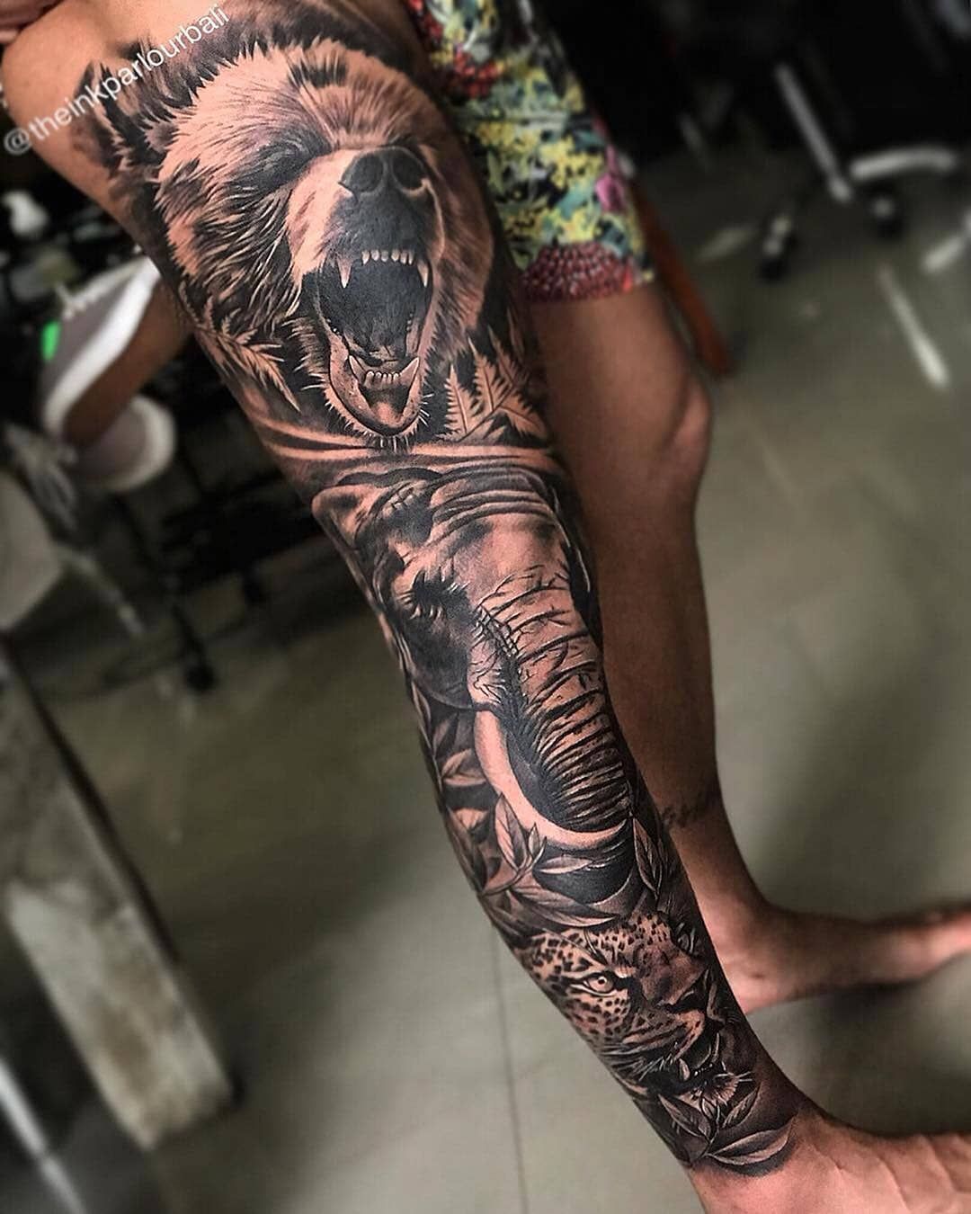 animal sleeve tattoos for men 0077