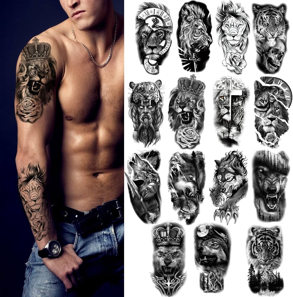 animal sleeve tattoos for men 0091