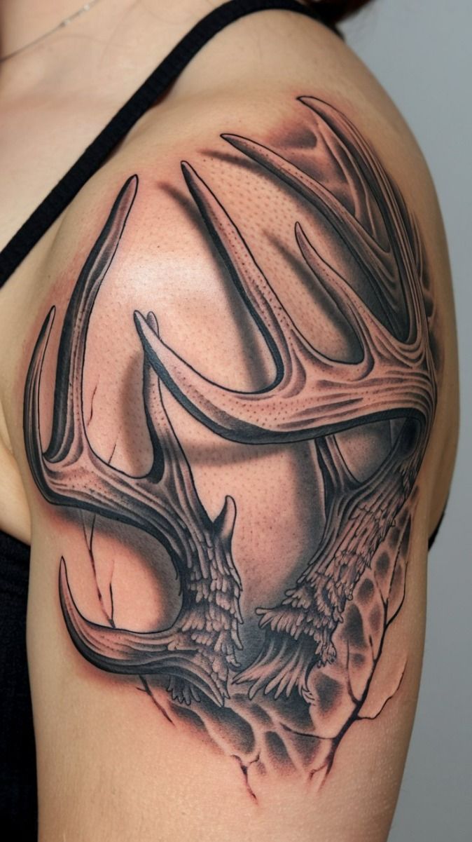 antler tattoos for men designs