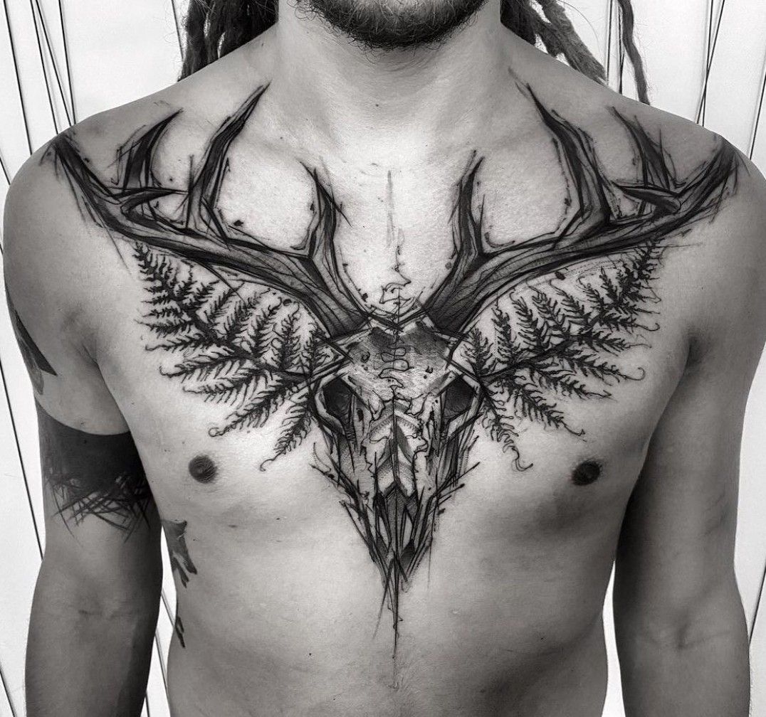 antler tattoos for men 0016