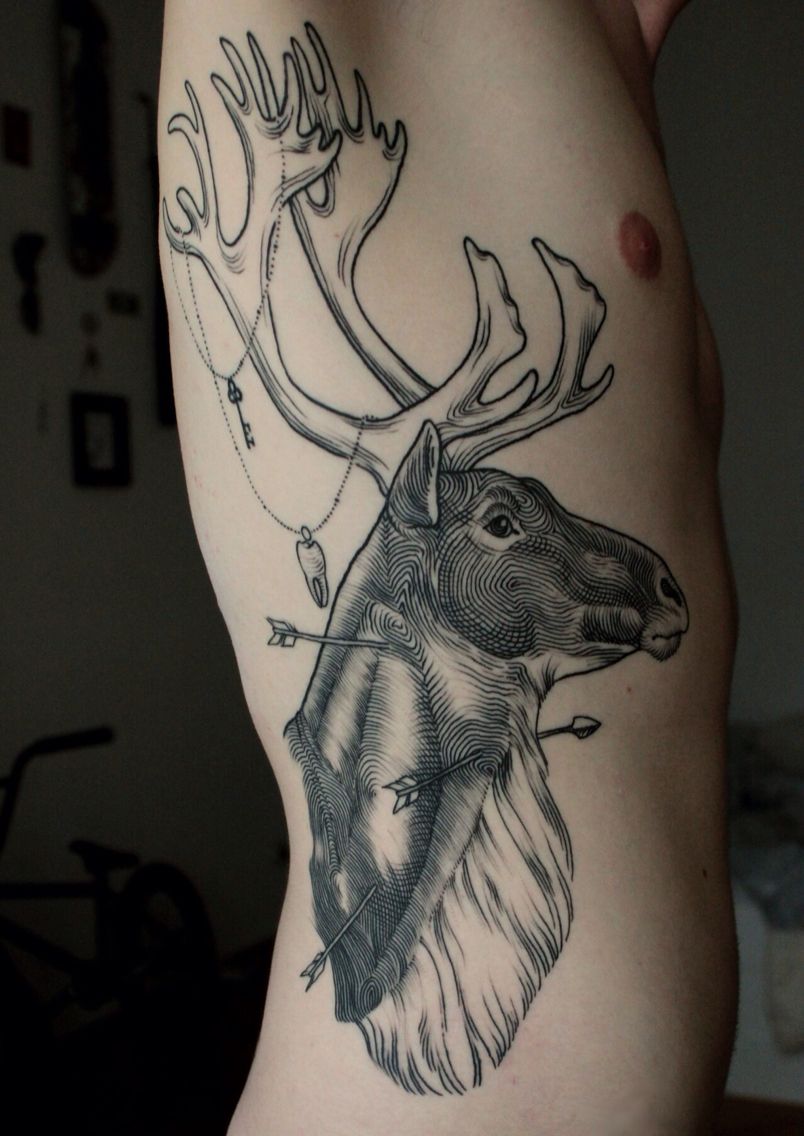 antler tattoos for men 0076