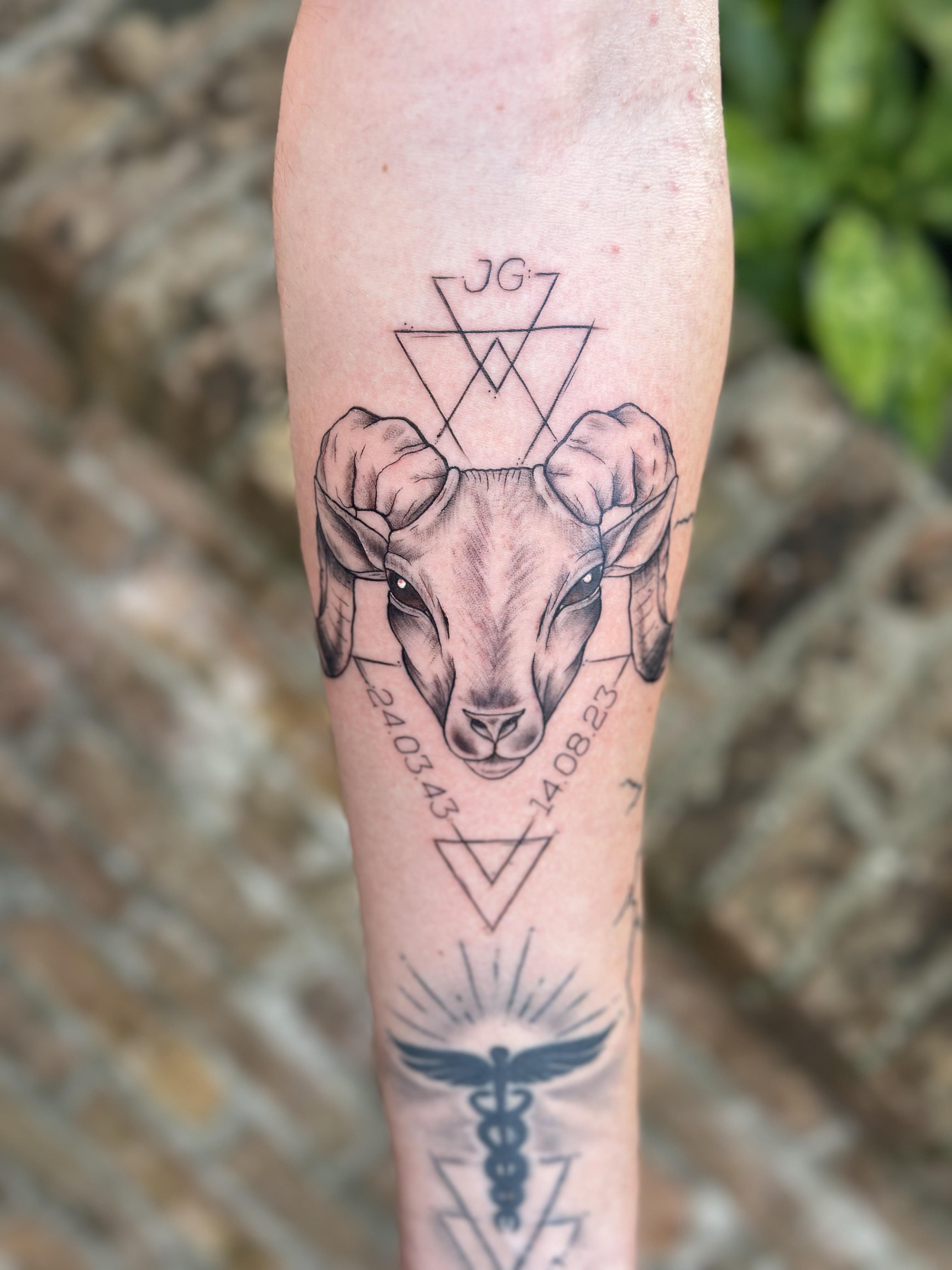 Aries zodiac symbol tattoos for men